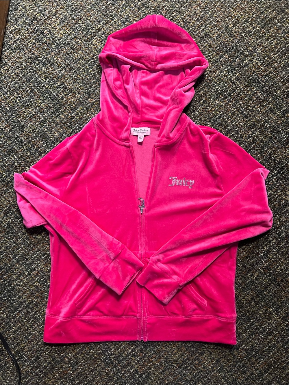 Juicy Couture Hot Pink Velour Zip Hoodie